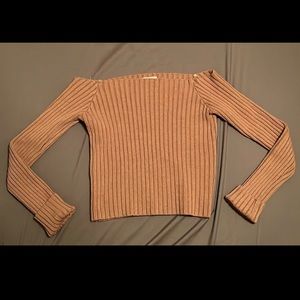 Brown crop top long sleeve